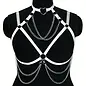 "O" HEAVENS BODY HARNESS LEATHER/CHAIN