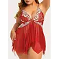 FAIRE CURVY FOX "OH" BABYDOLL HOPELESS ROMANTIC RED