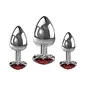 ADAM & EVE PLUG SET A&E METAL HEART ROSE RED