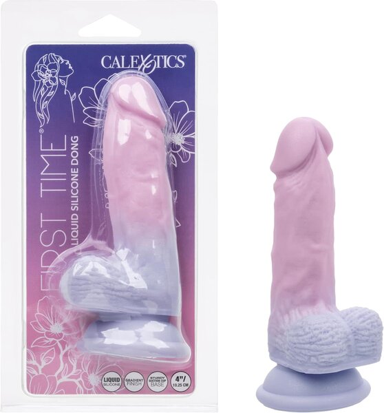 CALEX DILDO FIRST TIME SILICONE 4" OMBRE PURPLE