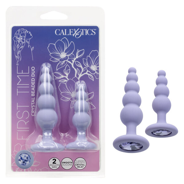 CALEX ANAL PLUG FIRST TIME CRYSTAL BEADED DUO