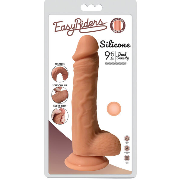 CURVE DILDO EASY RIDER SILICONE LIGHT 9"
