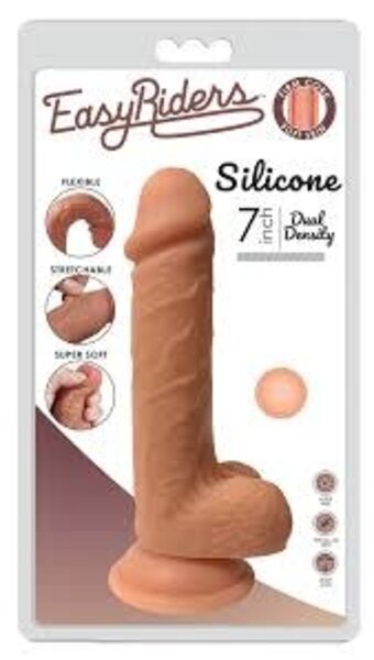 CURVE DILDO EASY RIDER SILICONE LIGHT 7"