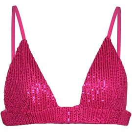 "OH" BIKINI TOP STRETCH SEQUIN PINK