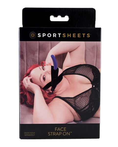 SPORTSHEETS HARNESS FACE STRAP ON BLACK