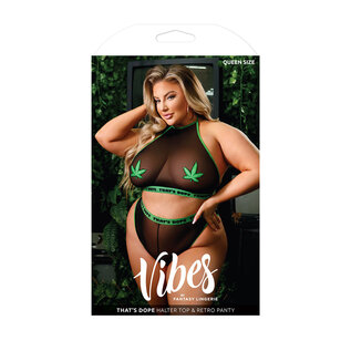 FANTASY LINGERIE  TOP & PANTY SET DOPE BLACK