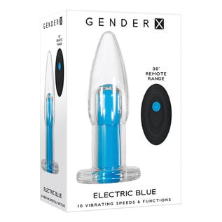 ELECTRIC NOVELTIES GENDER X PLUG W/REMOTE ELECTRIC BLUE