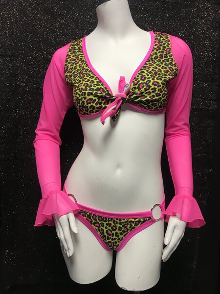 HOT GIRL BIKINI LEOPARD LONG SLEEVE ONE SIZE