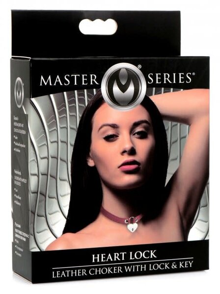 MASTER SERIES CHOKER HEART LOCK & KEY LEATHER