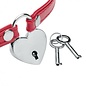 MASTER SERIES LEATHER CHOKER HEART WITH LOCK AND KEY