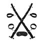 LUX FETISH LUX FETISH OVER THE DOOR CROSS RESTRAINT CUFFS BLACK