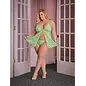 MAGIC SILK MS LACE ME UP BABY DOLL &  G STRING SET GREEN
