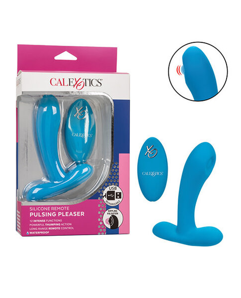 CALEX THUMPING G-SPOT VIBE W/REMOTE BLUE