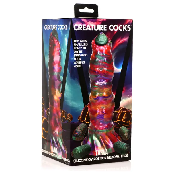 CREATURE COCK DILDO LARVA OVIPOSITOR 9" MULTICOLOR