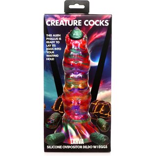 CREATURE COCK DILDO LARVA OVIPOSITOR 9" MULTICOLOR