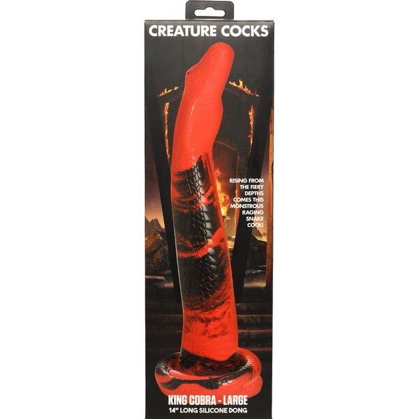 XR DILDO CREATURE COCK KING COBRA RED/BLACK 14"
