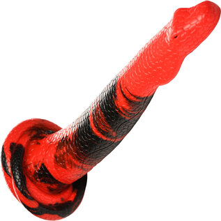 XR DILDO CREATURE COCK KING COBRA RED/BLACK 14"
