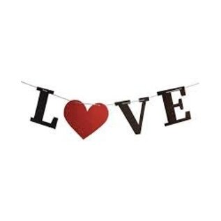 PARTY BANNER LOVE RED HEART
