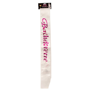 BACHELORETTE FLASHING SASH WHITE