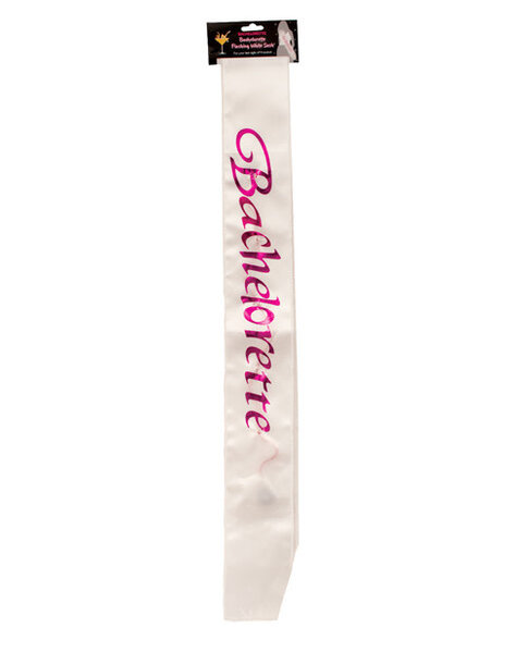 BACHELORETTE FLASHING SASH WHITE