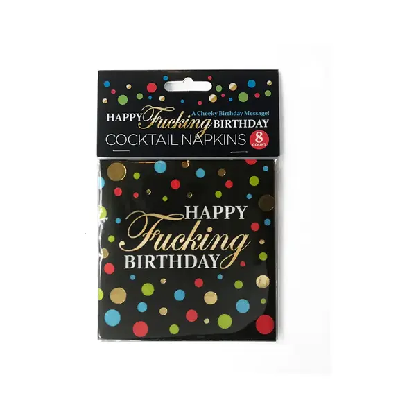 LITTLE GENIE COCKTAIL NAPKINS GLITTERATI HAPPY F ING BIRTHDAY