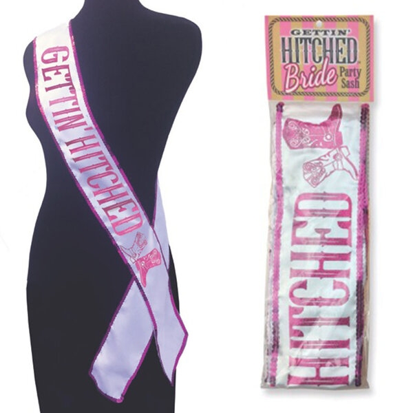 LITTLE GENIE SASH GETTING HITCHED GLITTER WHITE
