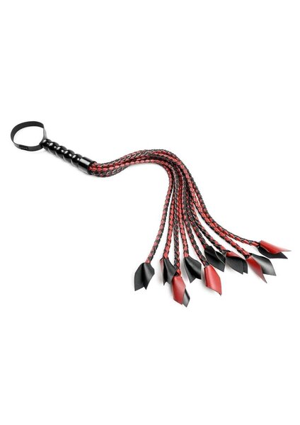 SPORTSHEETS FLOGGER SAFFRON CAT O' NINE RED/BLACK