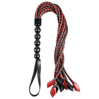 SPORTSHEETS FLOGGER SAFFRON CAT O' NINE RED/BLACK