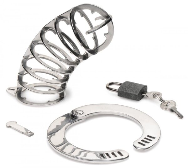 XR CHASTITY MASTER SERIES SPIKED CAGE & LOCK STAINLESS STEEL