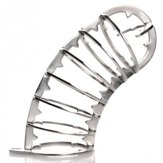 MASTER SERIES STAINLESS STEEL SPIKED CHASTITY CAGE WITH LOCK