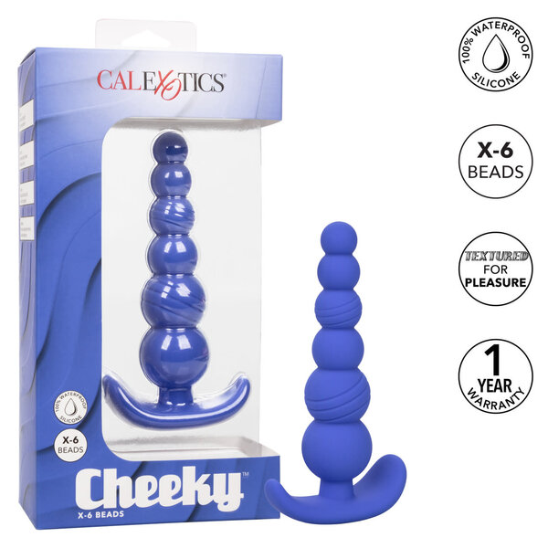 CALEX CHEEKY X6 BEADED ANAL PROBE BLUE