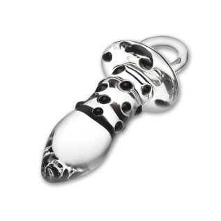 GLAS PACIFIER ANAL PLUG CLEAR & BLACK