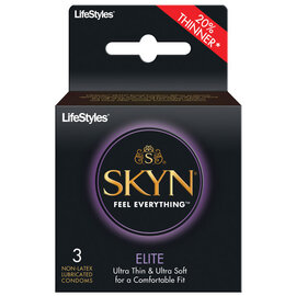 LIFESTYLES SKYN ELITE THIN CONDOM LATEX FREE 3 PACK