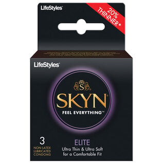 LIFESTYLES SKYN ELITE THIN CONDOM LATEX FREE 3 PACK