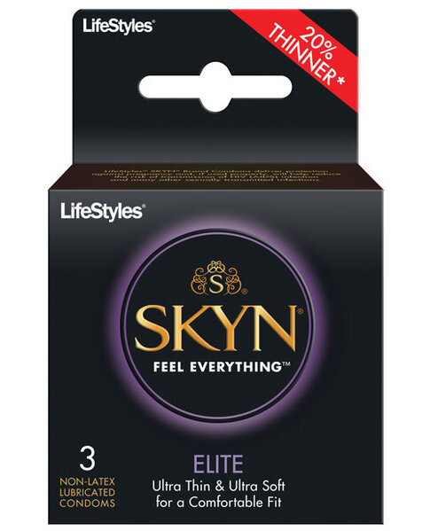 LIFESTYLES SKYN ELITE THIN CONDOM LATEX FREE 3 PACK