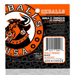 OXBALLS WILLY COCK RING 3 PACK