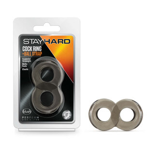 STAY HARD BLACK COCK RING/BALL STRAP