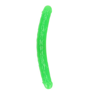 SHOTS DILDO REALROCK GLOW DOUBLE ENDED 15"