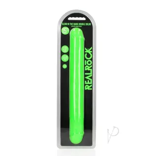 SHOTS DILDO REALROCK GLOW DOUBLE ENDED 15"