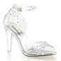 PLEASER LUCITE SANDAL CLEAR WITH RHINESTONES SIZE