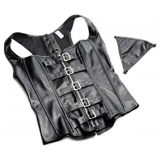 LACE UP CORSET AND THONG