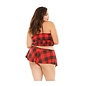 FANTASY LINGERIE CROP CAMI & SHORT SET RED/BLACK 3X/4X
