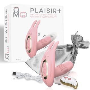 DR LOVE RABBIT VIBE OMG WEARABLE VIBRATING THRUSTER & REMOTE PINK