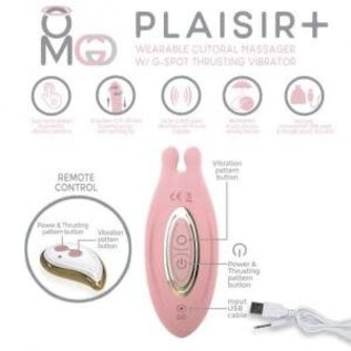 DR LOVE RABBIT VIBE OMG WEARABLE VIBRATING THRUSTER & REMOTE PINK