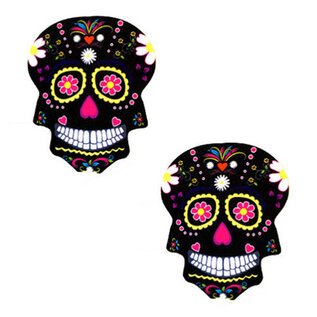NEVA NUDE PASTIES SUGAR SKULL BLACK