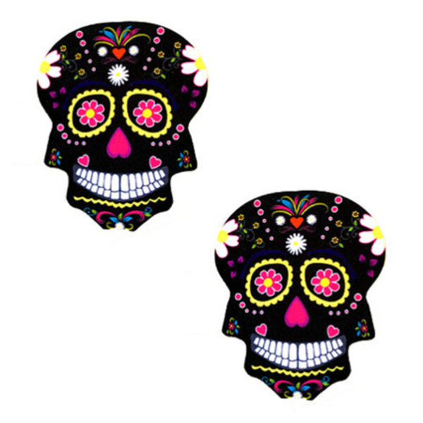 NEVA NUDE PASTIES SUGAR SKULL BLACK