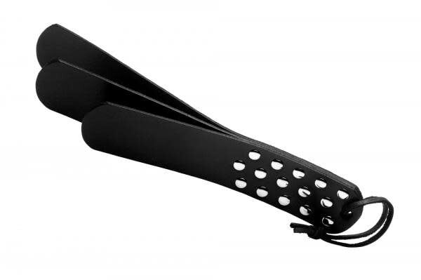 XR BRAND STRICT PADDLE LEATHER SLAPPER THREE LAYER BLACK