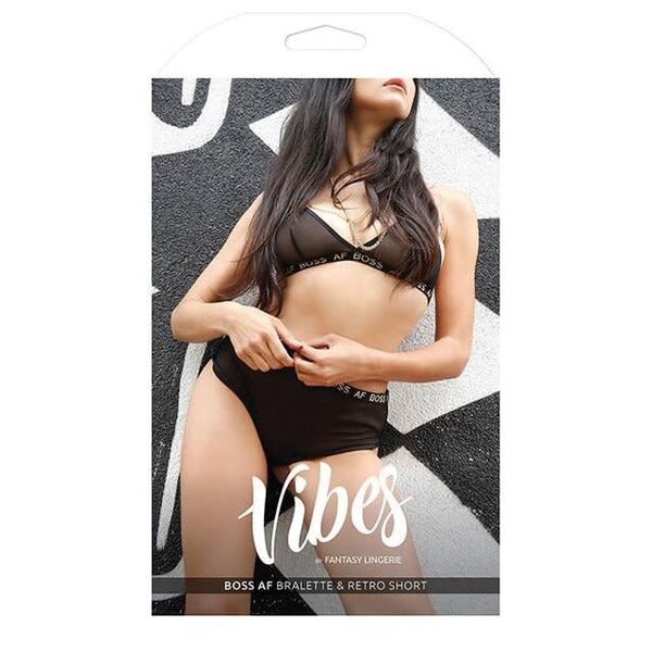 FANTASY LINGERIE BOSS AF BRALETTE & SHORTS  LARGE/EXTRA LARGE