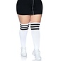 ATHLETIC SOCK OVER THE KNEE WHITE BLACK STRIPE QUEEN