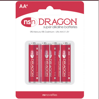 BATTERY AA DRAGON ALKALINE 4PK